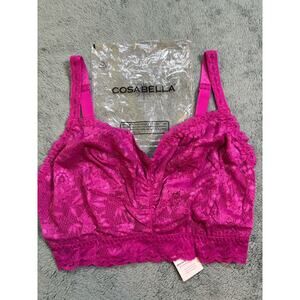 Cosabella Ultra Curvy Lace Bralette Victorian Pink S Wireless